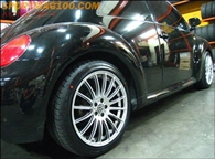 สเปคSSW Akina Fin ขนาด8-18นิ้ว 5รู100 ET45 ใส่กับBeetle ก็ออกมาแบบนี้