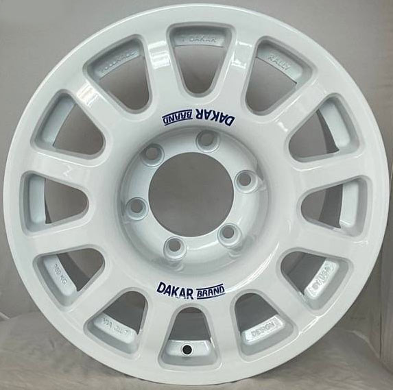 ล้อแม็กใหม่ DAKAR 6รู139 ET10 สีขาว 8-16นิ้ว(สำหรับกระบะไม่เน้นยื่นและรถตู้) ล้อแม็ก ล้อแม็กใหม่ DAKAR 6รู139 ET10 สีขาว 8-16นิ้ว(สำหรับกระบะไม่เน้นยื่นและรถตู้)