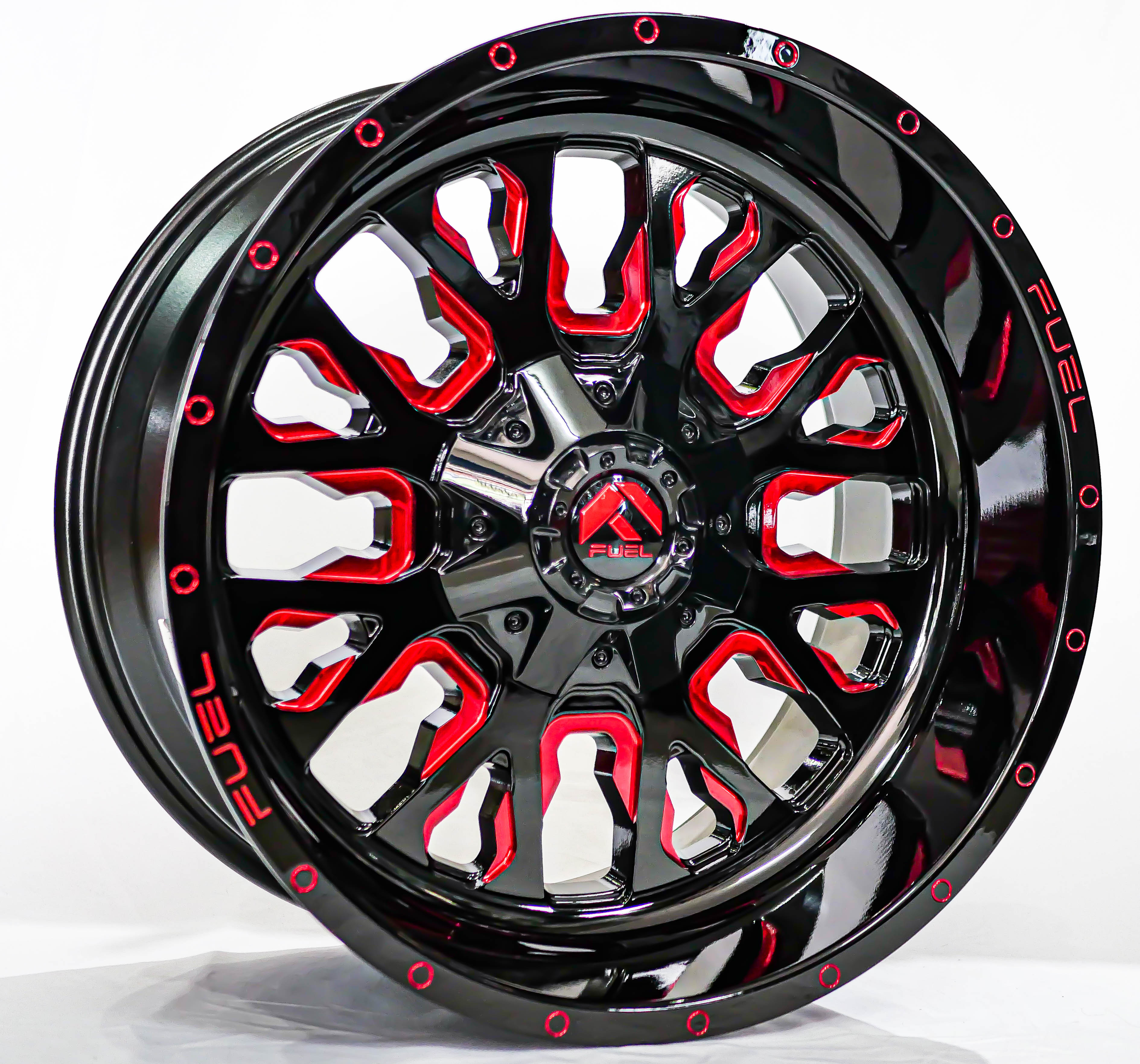 ล้อแม็กซ์ใหม่ Fuel FC45 Stroke 6รู139 ET-18 สีGlossyBlack/Red 10-20นิ้ว ล้อแม็ก ล้อแม็กซ์ใหม่ Fuel FC45 Stroke 6รู139 ET-18 สีGlossyBlack/Red 10-20นิ้ว