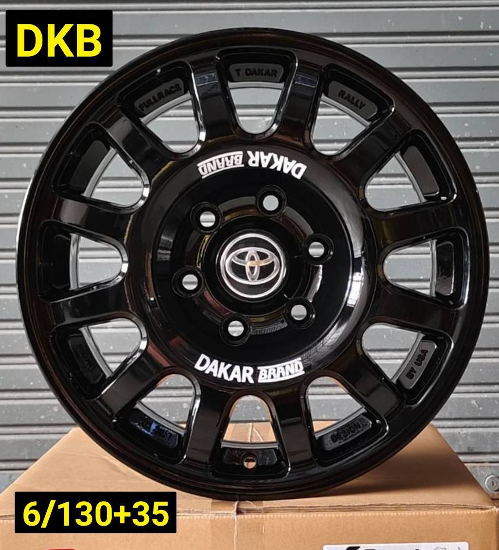 ล้อแม็กใหม่ DAKAR 6รู130 ET35 ดำแวว 8-16นิ้ว(รถตู้Toyotaตัวใหม่) ล้อแม็ก ล้อแม็กใหม่ DAKAR 6รู130 ET35 ดำแวว 8-16นิ้ว(รถตู้Toyotaตัวใหม่)