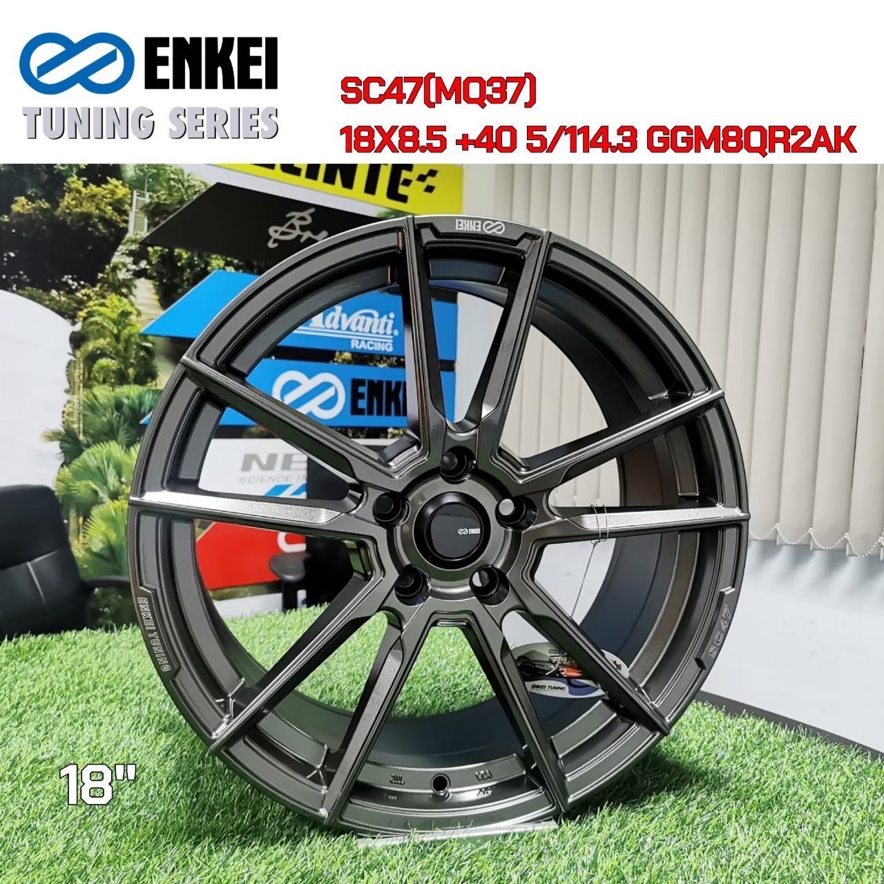 ล้อแม็กใหม่ ENKEI SC47 5รู114 ET40 สีเทา 8.5-18นิ้ว ล้อแม็ก ล้อแม็กใหม่ ENKEI SC47 5รู114 ET40 สีเทา 8.5-18นิ้ว