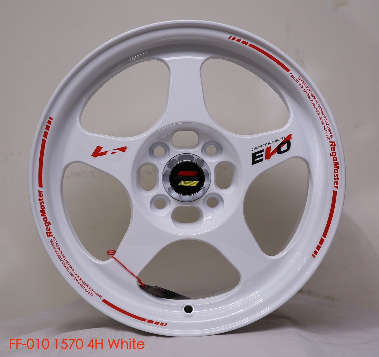 ล้อแม็กใหม่ FlowForming EVO 4รู100 สีขาวริมแดง 7-15นิ้ว ล้อแม็ก ล้อแม็กใหม่ FlowForming EVO 4รู100 สีขาวริมแดง 7-15นิ้ว