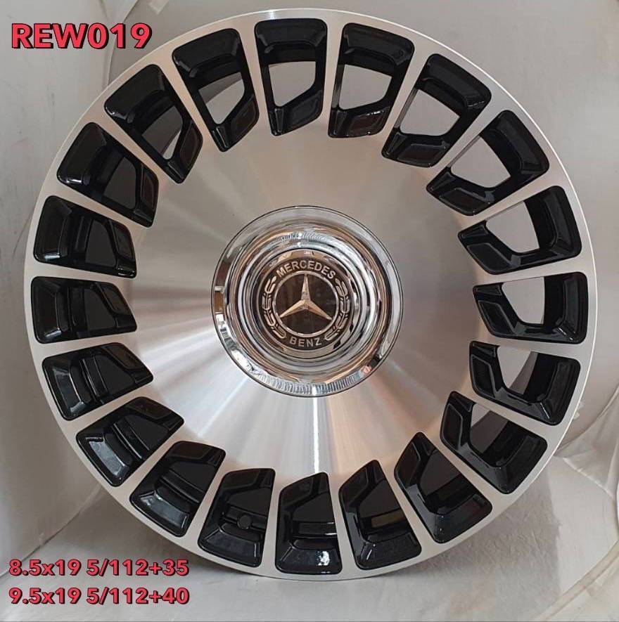 ล้อแม็กใหม่ REW019 5รู112 ET35-40 ดำหน้าเงา F8.5 R9.5-19นิ้ว ล้อแม็ก ล้อแม็กใหม่ REW019 5รู112 ET35-40 ดำหน้าเงา F8.5 R9.5-19นิ้ว