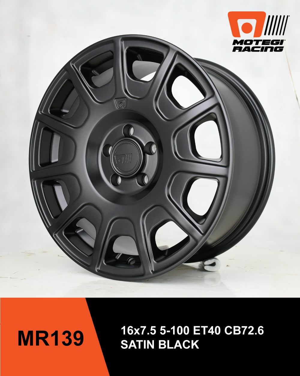 ล้อแม็กใหม่ Motegi Racing MR139 5รู100 ET40 กันด้าน 7.5-16นิ้ว ล้อแม็ก ล้อแม็กใหม่ Motegi Racing MR139 5รู100 ET40 กันด้าน 7.5-16นิ้ว