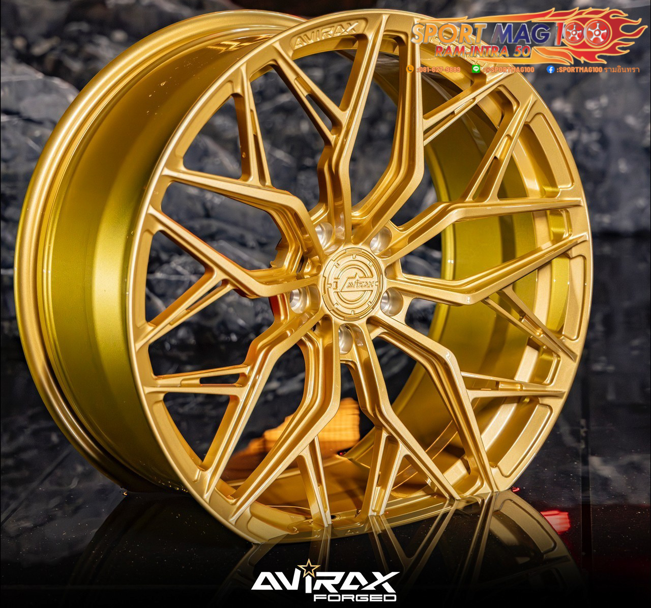 ล้อแม็กใหม่ AVIRAX FORGED GL502 5รู108 ET35 ทอง 8.5-19นิ้ว ล้อแม็ก ล้อแม็กใหม่ AVIRAX FORGED GL502 5รู108 ET35 ทอง 8.5-19นิ้ว