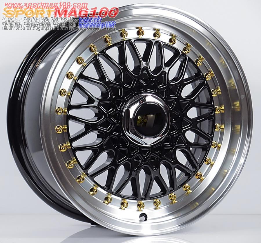 ล้อแม็กใหม่ BBS RS 4รู100/114 ดำขอบเงาหมุดทอง 7 -15นิ้ว ล้อแม็กใหม่ BBS RS 4รู100/114 ดำขอบเงาหมุดทอง 7 -15นิ้ว