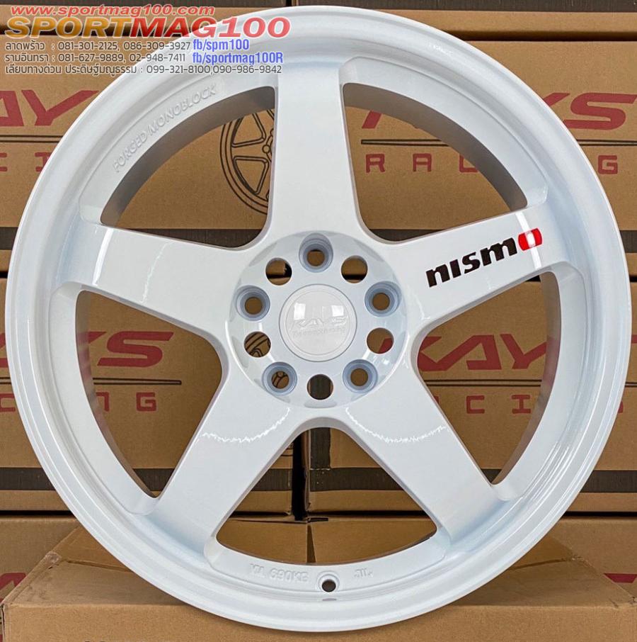ล้อแม็กใหม่ลาย NISMO GT5 5รู114 ET25 สีขาว 8.5-18นิ้ว ล้อแม็กใหม่ลาย NISMO GT5 5รู114 ET25 สีขาว 8.5-18นิ้ว