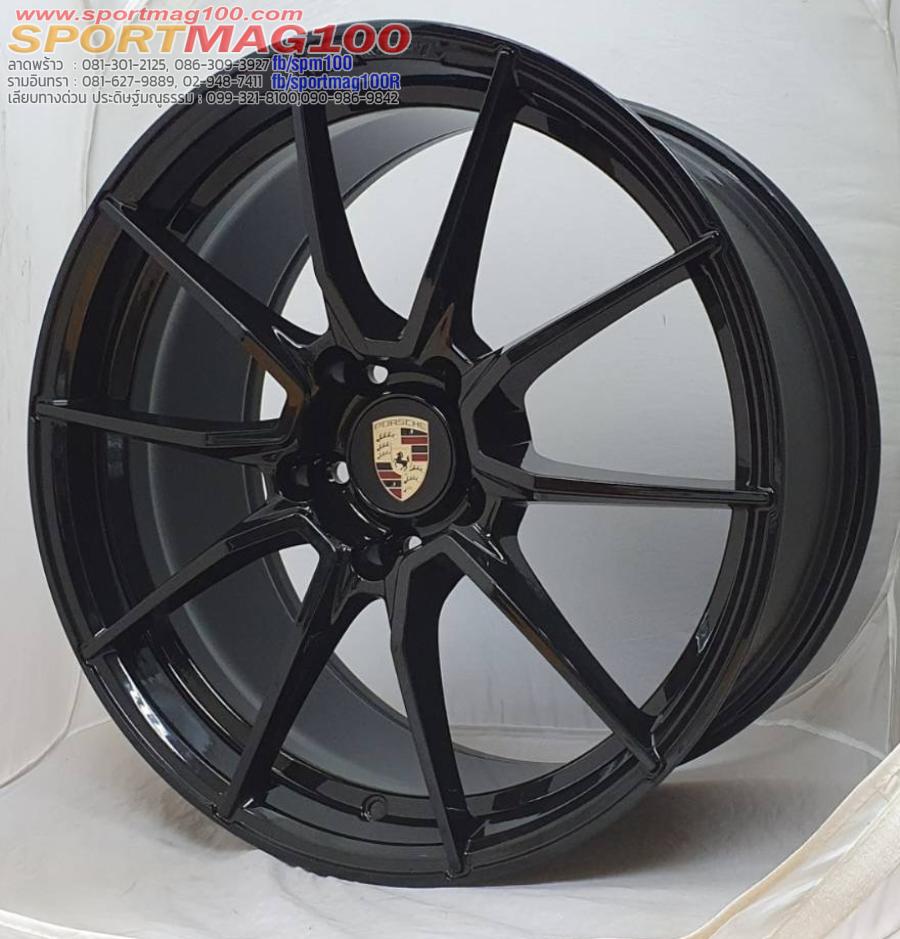 ล้อแม็กใหม่ Porsche 7521 flow forming 5รู130 ET50-55 สีดำเงา F9.5 R10.5-20นิ้ว ล้อแม็กใหม่ Porsche 7521 flow forming 5รู130 ET50-55 สีดำเงา F9.5 R10.5-20นิ้ว