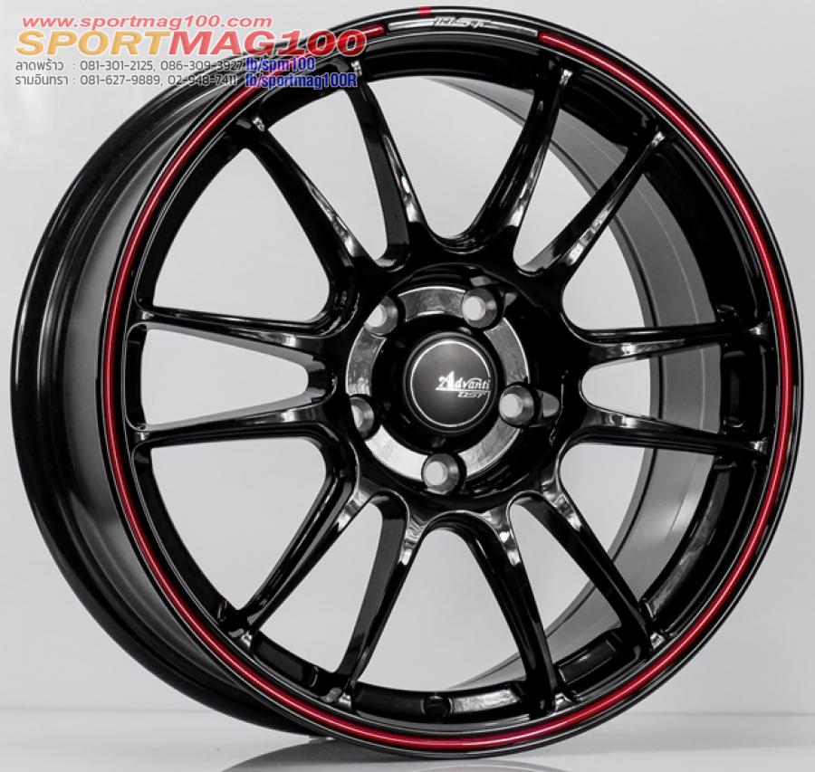 ล้อแม็กใหม่แท้เบา FlowForming Advanti MD065 5รู114 Offset40 สีดำเงาร่องขอบแดง กว้าง7.5 ขอบ17 ล้อแม็กใหม่แท้เบา FlowForming Advanti MD065 5รู114 Offset40 สีดำเงาร่องขอบแดง กว้าง7.5 ขอบ17