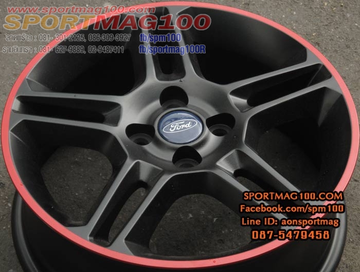 แม็กซ์มือสอง Ford Fiesta Modify ดำด้านขอบแดง-16นิ้ว ล้อแม็ก แม็กซ์มือสอง Ford Fiesta Modify ดำด้านขอบแดง-16นิ้ว