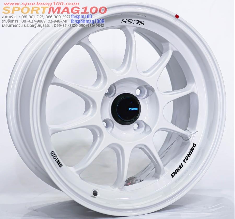  ล้อแม็กใหม่ Enkei SC55 4รู100 ET28 สีขาว 7-15นิ้ว