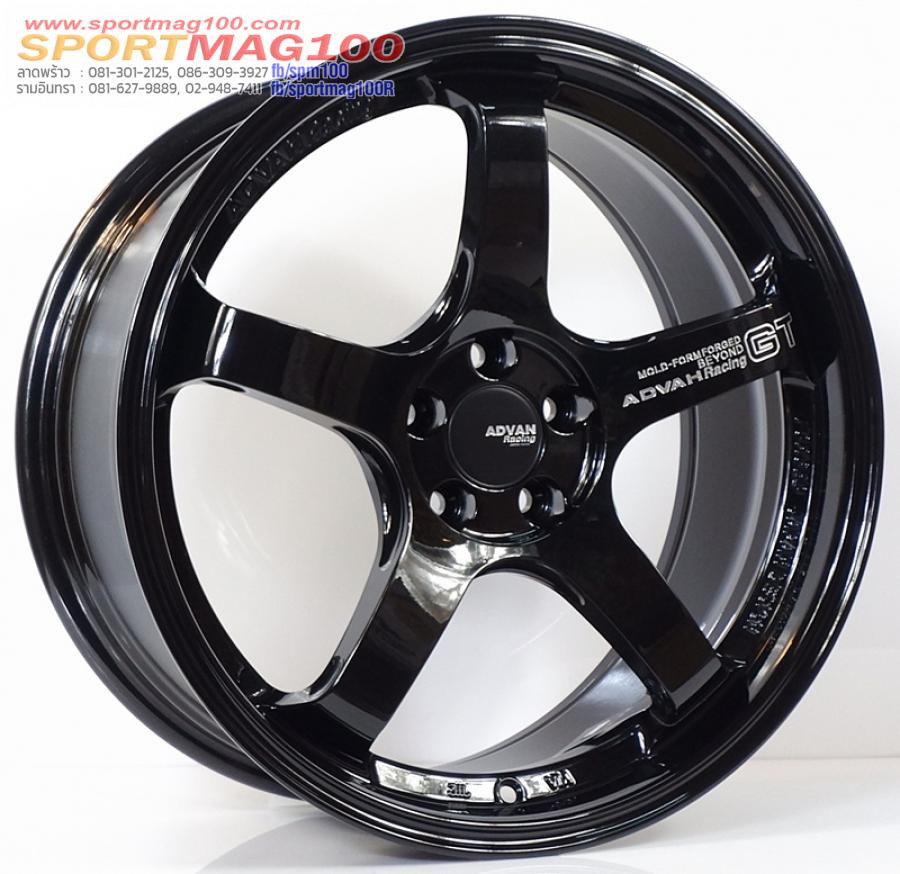 ล้อแม็กใหม่ Flowforming Advan GT 5รู100 สีดำเงา Offset35 กว้าง8.5 ขอบ18