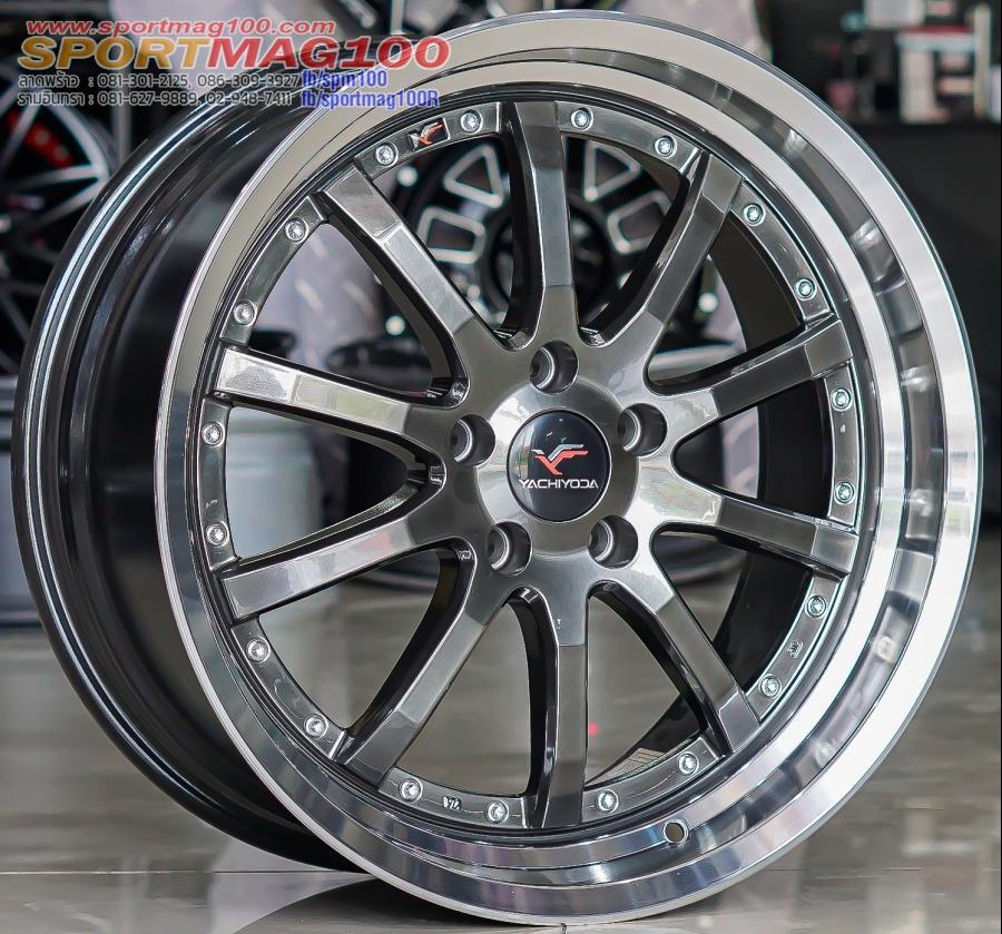 ล้อแม็กใหม่ Yachiyoda RV1 5รู114 ET40 ไฮเปอร์ขอบเงา F8.5 R9.5-19นิ้ว